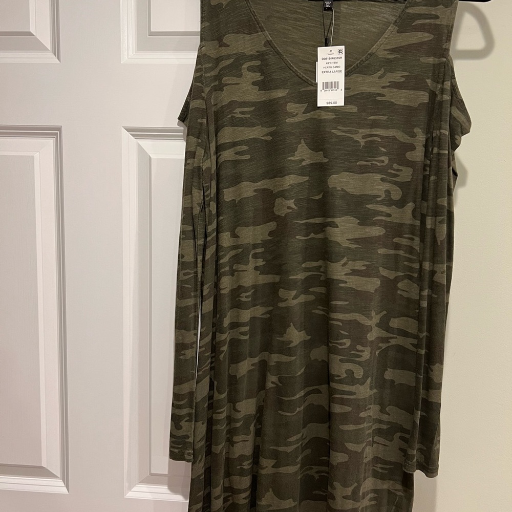 Sanctuary Camo Cold Shoulder Dress